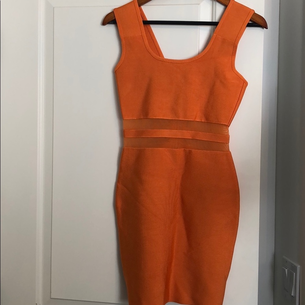 bebe Bright Orange Mini Dress